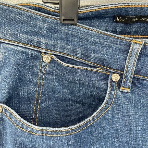 Talbots Women’s Medium Wash Flawless Five-Pocket Slim Ankle Denim Jeans Size 16W - Picture 6 of 15